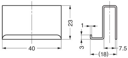 Gegenplatte für Glasstärke 5 mm (13/64″), mit Grifffunktion K-150B, 40 mm (1-37/64″) von Sugatsune, schwarz. Technische Zeichnung