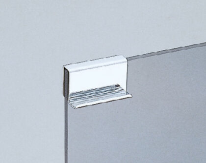 Gegenplatte für Glasstärke 6 mm (15/64″), mit Grifffunktion K-150B und K-130-P6, 40 mm (1-37/64″) von Sugatsune, verchromt. Anwendungsbeispiel