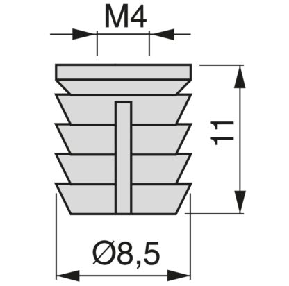 20 Stück hochwertiger Gewindeeinsatz mit Innengewinde M4, aus Nylon (PA), 11 mm (7/16″), 9047420. Praktische Einpressmuffe für Holzteile, Möbelverbindungen, Elektronikgehäuse und viel mehr, von EMUCA – Bild 2