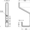 Hochwertiger großer Universaldoppelhaken mit zwei Endhaken, aus rostfreiem Edelstahl, Oberfläche: satiniert matt, 80 mm (3,2″), XL-SB-210-S. Schwerlastdoppelhaken aus V2A für Schiffbau, Außenbereich und viel mehr, von Sugatsune / LAMP® (Japan) – Bild 2