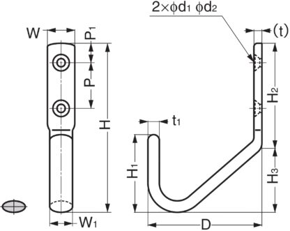 Hochwertiger großer Universalhaken mit extra viel Abstand zur Wand, aus rostfreiem Edelstahl, Oberfläche: glänzend poliert, 50 mm (2″), JF50M. Handtuchhaken aus V2A für Schiffbau, Außenbereich und viel mehr, von Sugatsune / LAMP® (Japan) – Bild 3