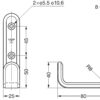 Hochwertiger großer Universalhaken, rechteckig, aus rostfreiem Edelstahl, Oberfläche: satiniert matt, 115 mm (4,6″), XL-SF-115-S. Handtuchhaken aus V2A für feuchte Umgebung, Schiffbau, Außenbereich und viel mehr, von Sugatsune / LAMP® (Japan) – Bild 2