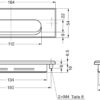 Hochwertige rechteckige Griffmuschel aus massiver Zinklegierung, Oberfläche: verchromt, 164 mm (6,5″) SD-160CR. Möbelgriff SD-160CR für Schubkasten, Schrank, Büromöbel, Schlafzimmermöbel, Küchenmöbel, von Sugatsune / LAMP® (Japan) – Bild 2