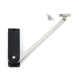 Hochwertiger Klappenhalter, Oberfläche: schwarz, Ausführung: rechts, HDS-30HR-BL. Stabile Klappenstütze für Hochklappen, Küchenmöbel und vieles mehr, von Sugatsune / LAMP® (Japan)
