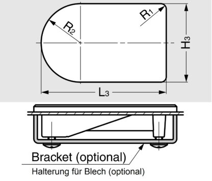 Kleine hochwertige Griffmuschel für Finger, aus massiver Zinklegierung, Oberfläche: Weißbronze, 80 mm (3,2″) HH-DN-50WB. Griffmulde HH-DN-50WB für Blechfronten, Holzfronten, Schubkästen, Schränke, Büromöbel, von Sugatsune / LAMP® (Japan) – Bild 3