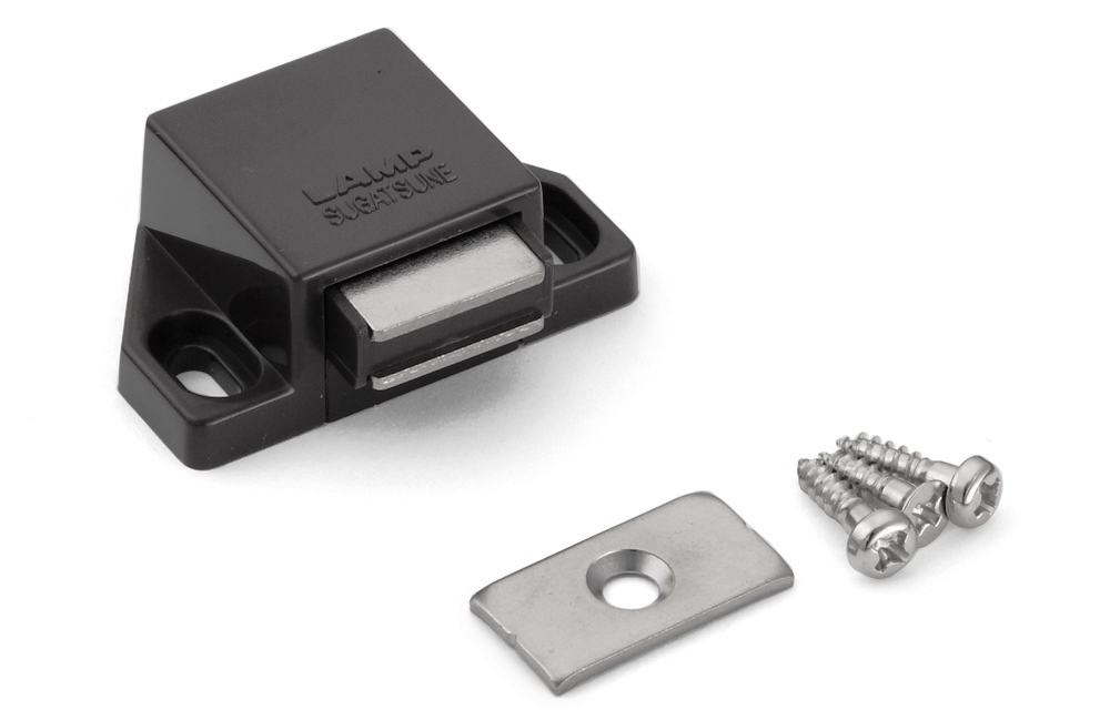 2 Stück kompakter Magnet-Druckschnäpper, inkl. Gegenplatte, Oberfläche: braun, 25 mm (63/64″), ML-30SBR. Platzsparender Push-to-open Türöffner für Möbeltüren, Schranktüren und vieles mehr, von Sugatsune / LAMP® (Japan) – Bild 4