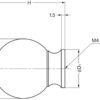 Kugelförmiger Möbelknopfgriff aus robuster Aluminiumlegierung, Oberfläche: braun, 25 mm (1″) KK-B25SBR. Griffknopf KK-B25SBR für Schublade, Möbeltür, Küchenschrank, Büroschrank und viel mehr, von Sugatsune / LAMP® (Japan) – Bild 2