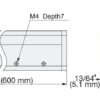 Lange Einlassgriffmuschel zum Ablängen aus Aluminiumlegierung, Oberfläche: eloxiert, 600 mm (23,7″) XLA-HHA600. Einlassgriff XLA-HHA600 für Holzschränke, Metallschränke, Elektrogeräte, Industriemaschinen, von Sugatsune / LAMP® (Japan) – Bild 3
