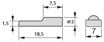 Hochwertiger Löffelbodenträger 8049707 von EMUCA, vernickelt. Technische Zeichnung