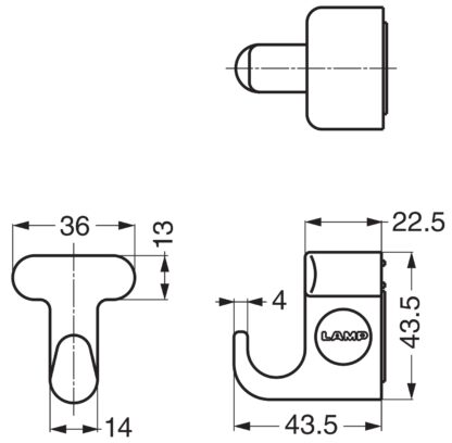 Extra starker Magnethaken, Tragkraft: 2 kg, Oberfläche: braun, 43,5 mm (1,8″), MJ-45BR. Schlüsselhaken für Kühlschrank, Magnettafel, Schlüsselwand, Spind, Metallschrank, Metallwand und viel mehr, von Sugatsune / LAMP® (Japan) – Bild 2