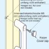 Hochwertiger massiver Gerätegriff aus Zinklegierung (ZDC), verchromt, satiniert matt mit weißen Abdeckkappen, 125 mm (5″) KMH-100-WT. Maschinengriff KMH-100-WT für Industrieschrank, Produktionsanlage, Maschinenbau, von Sugatsune / LAMP® (Japan) – Bild 3