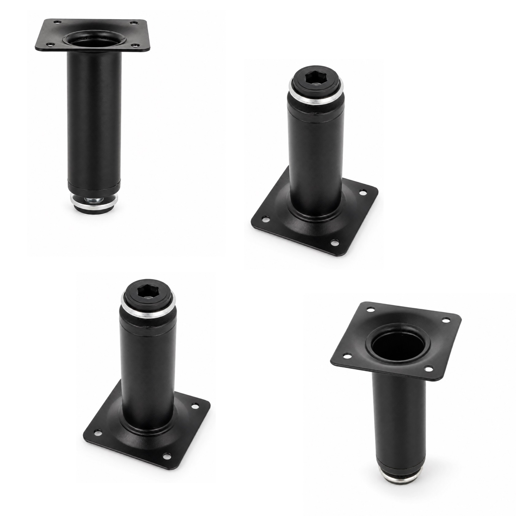 4 Stück hochwertiges Möbelbein, 06.09.412-0, Größe: 100 mm, von SISO, schwarz. Produktbild