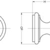 Hochwertiger Möbelknopfgriff aus Messing, Oberfläche: glänzend poliert, 22 mm (0,9″) SY-22M. Griffknopf aus Messing für Schublade, Möbeltür, Küchenschrank, Büroschrank und viel mehr, von Sugatsune / LAMP® (Japan) – Bild 2