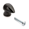Hochwertiger Möbelknopfgriff aus Messing, Oberfläche: Schwarznickel, 28,5 mm (1,2″) B046-30BN. Griffknopf aus Messing für Schublade, Möbeltür, Küchenschrank, Büroschrank und viel mehr, von Sugatsune / LAMP® (Japan)
