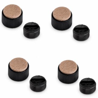 4 Stück robuster Möbelversteller, Tragkraft: 600 kg (1323 lbs), Oberfläche: schwarz, ⌀25 mm (63/64″), Ausführung: mit Filzauflage, B573-25-BK. Verstellfuß für Möbel, Tisch, Schrank, Tischbeine und vieles mehr, von Kojima (Japan)
