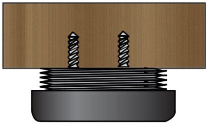 Robuster Möbelversteller, B571-19-BK, Durchmesser: ⌀19 mm, von Kojima, Tragkraft: 400 kg (882 lbs), schwarz, Ausführung: Standard. Montagezeichnung