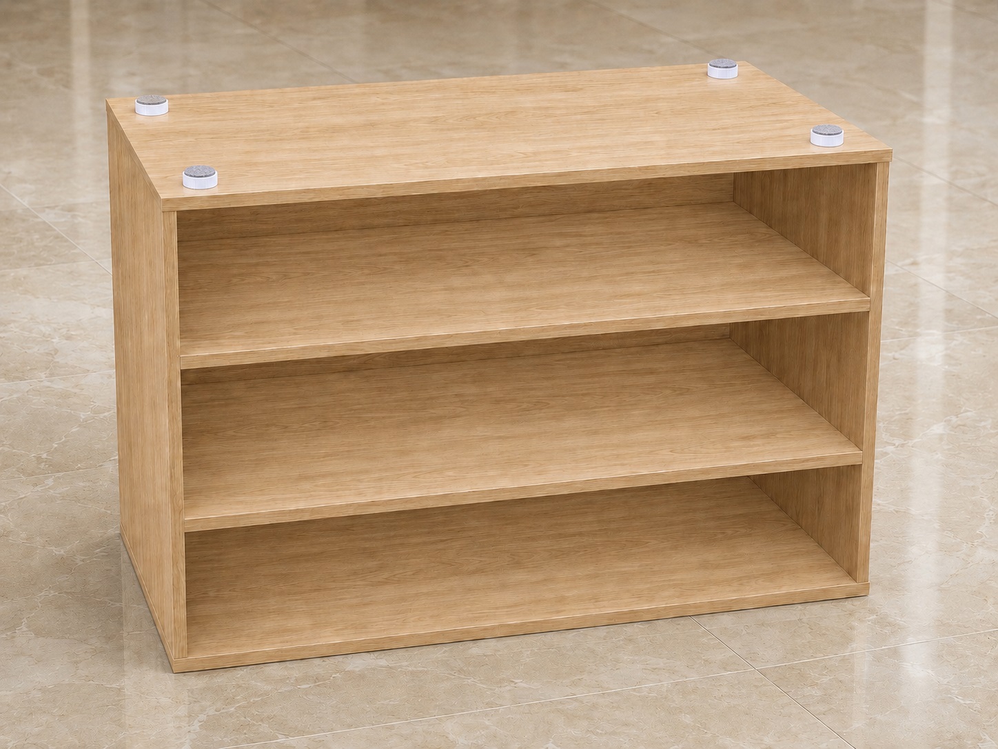 4 Stück robuster Möbelversteller, Tragkraft: 600 kg (1323 lbs), Oberfläche: weiß, ⌀25 mm (63/64″), Ausführung: mit Filzauflage, B573-25-WH. Verstellfuß für Möbel, Tisch, Schrank, Tischbeine und vieles mehr, von Kojima (Japan) – Bild 5