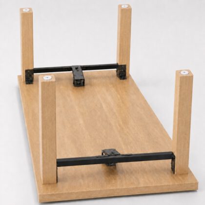 Robust møbeljustering, B572-25-WH, diameter: ⌀25 mm, fra Kojima, bæreevne: 600 kg (1323 lbs), hvid, version: med Phillips-fatning til skruetrækker. Applikationseksempel ved bordet