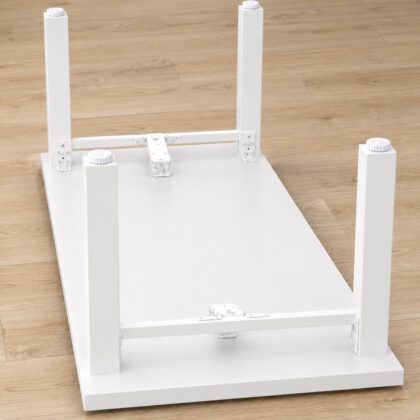 Robuster Möbelversteller, B571-40-WH, Durchmesser: ⌀40 mm, von Kojima, Tragkraft: 800 kg (1764 lbs), weiß, Ausführung: Standard. Anwendungsbeispiel am Tisch