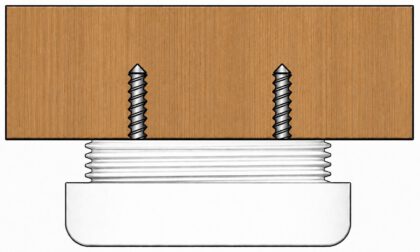 Robuster Möbelversteller, B571-40-WH, Durchmesser: ⌀40 mm, von Kojima, Tragkraft: 800 kg (1764 lbs), weiß, Ausführung: Standard. Montagezeichnung