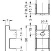 Montagewinkel, 50 mm (2″), NF-50D. Montageklammer für Blechmontage, Sugatsune / LAMP Klapphaken, NF-60D, NF-R52, NF-R77, NF-K52, NF-K77, von Sugatsune / LAMP® (Japan) – Bild 2