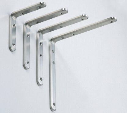 2 Stück korrosionsbeständiger robuster Montagewinkel, aus massivem rostfreiem Edelstahl, Tragkraft: 46 kg, Oberfläche: glänzend poliert, 120 mm (4,8″), XL-SA01-120M. Regalwinkel für Regalboden und viel mehr, von Sugatsune / LAMP® (Japan) – Bild 3