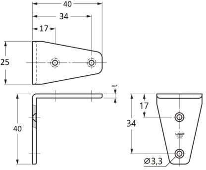 2 Stück korrosionsbeständiger robuster Montagewinkel, aus massivem rostfreiem Edelstahl, Tragkraft: 16 kg, Oberfläche: glänzend poliert, SV-40M. Regalwinkel für Trennwand, Regalboden und viel mehr, von Sugatsune / LAMP® (Japan) – Bild 2