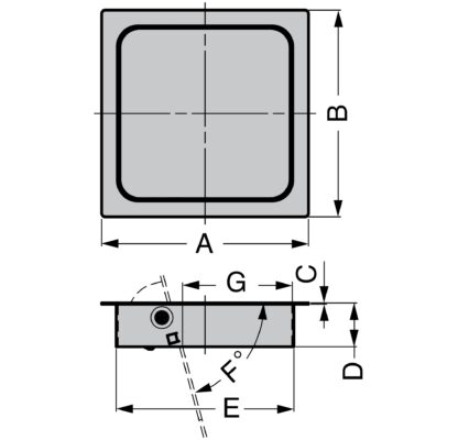 Hochwertige Müllklappe mit Soft-Close, aus rostfreiem Edelstahl, Oberfläche: satiniert matt, 220 mm (8,7″), Ausführung: rechteckig, AD-KH020-HL. Selbstschließende Edelstahlmüllklappe, für Küchenmöbel und viel mehr, von Sugatsune / LAMP® (Japan) – Bild 3