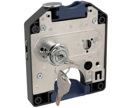 Münzpfandschloss mit CHF 1.- Einwurf, inkl. 2 Schlüsseln, Oberfläche: dunkelgrau, 110 mm (4,4″), Ausführung: linksschließend, 14.60.249-C. Spindschloss für Spind, Umkleidespind, Schulspind, Umkleideschrank und viel mehr, von SISO Denmark – Bild 5