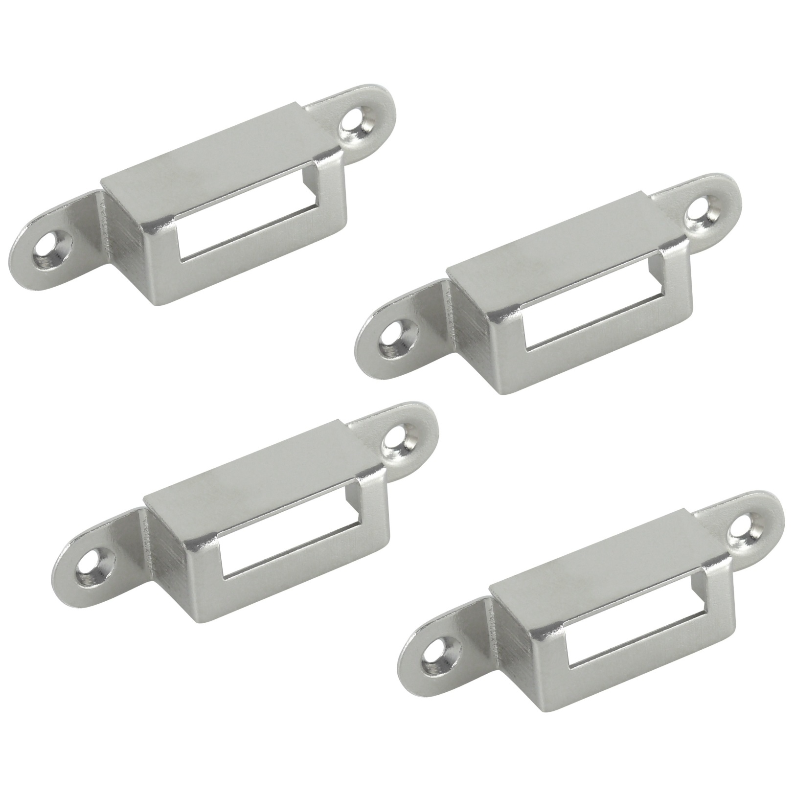 4 Stück praktischer Schließkasten, aus Stahl, Oberfläche: vernickelt, 63 mm (2-31/64″), 14.01.500-1. Gegenkasten für Rollladenschloss, Schiebetürenschloss, Möbelschloss und viel mehr, von SISO Denmark