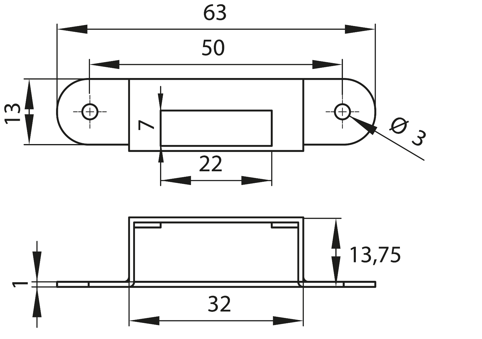 4 Stück praktischer Schließkasten, aus Stahl, Oberfläche: vernickelt, 63 mm (2-31/64″), 14.01.500-1. Gegenkasten für Rollladenschloss, Schiebetürenschloss, Möbelschloss und viel mehr, von SISO Denmark – Bild 2