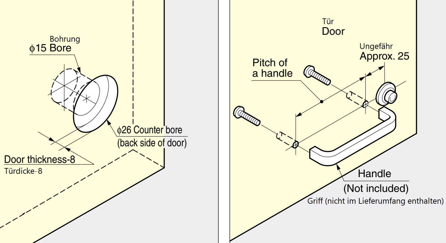 Push-Knopf-Verschluss für dicke Möbeltüren von 22 bis 25 mm, Oberfläche: braun, SL-B251-BR. Push-Latch für Wohnmobil-Ausbau, Yacht-Innenausbau, Caravan-Möbel und vieles mehr, von Sugatsune / LAMP® (Japan) – Bild 3