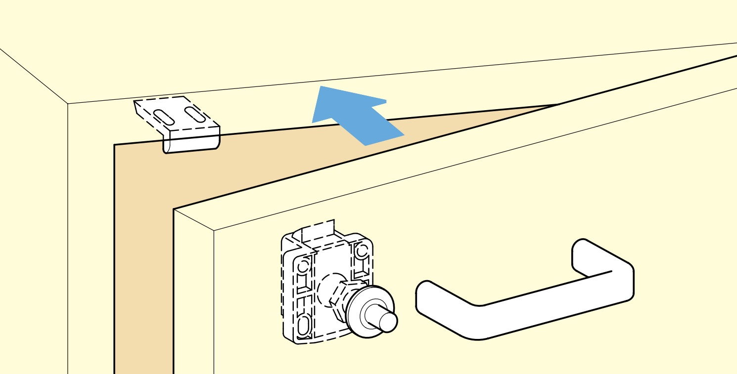 Push-Knopf-Verschluss für Türdicke von 18 bis 21 mm, Oberfläche: Elfenbein, SL-B211-I. Push-Latch für Wohnmobil-Ausbau, Yacht-Innenausbau, Caravan-Möbel und vieles mehr, von Sugatsune / LAMP® (Japan) – Bild 5