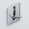 Hochwertiger quadratischer Federklapphaken zum Einlassen, Oberfläche: schwarz, satiniert matt, 64 mm (2,6″), NF-K64-BL. Quadratischer Klapphaken mit Schließautomatik, für Tinyhouse, Wohnmobil, Yacht und viel mehr, von Sugatsune / LAMP® (Japan) – Bild 3