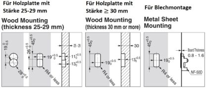 Hochwertiger quadratischer Federklapphaken zum Einlassen, Oberfläche: verchromt, satiniert matt, 52 mm (2,1″), NF-K52-SCR. Quadratischer Klapphaken mit Schließautomatik, für Tinyhouse, Wohnmobil, Yacht und viel mehr, von Sugatsune / LAMP® (Japan) – Bild 6