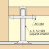4 Stück rechteckige Anschraubplatte mit M8 Gewinde, Befestigungsplatte, aus massiver Zinklegierung, 60 mm (2,4″), AD-561. Montageplatte, für Möbelfüße, Möbelrollen, Maschinenfüße, Schrankbeine, Sofafüße und viel mehr, von Sugatsune / LAMP® (Japan) – Bild 3