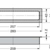 Hochwertiger rechteckiger Mülldurchwurf, aus rostfreiem Edelstahl, Oberfläche: satiniert matt, 283 mm (11,2″), Ausführung: länglich, AN-SH026-HL. Edelstahlmülldurchwurf, für Gastronomie, Ladenbau und viel mehr, von Sugatsune / LAMP® (Japan) – Bild 2