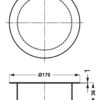 Hochwertige Abdeckung für Abfallbehälter, ringförmig, Ø170 mm, für Montage in Arbeitsplatte. Durchwurf für Abwurfbehälter aus massivem Edelstahl von Sugatsune / LAMP® (Japan) – Bild 2