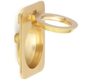 Ringförmiger Klappgriff aus Messing, Oberfläche: satiniert matt, 38 mm (1,5″) 587-50SB. Ringgriff 587-50SB für Wohnmobil, Boot, Revisionsklappe, Revisionstür, von Sugatsune / LAMP® (Japan) – Bild 5