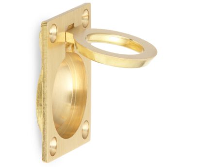 Ringförmiger Klappgriff aus Messing, Oberfläche: satiniert matt, 38 mm (1,5″) 587B-50SB. Ringgriff 587B-50SB für Wohnmobil, Boot, Revisionsklappe, Revisionstür, von Sugatsune / LAMP® (Japan) – Bild 5