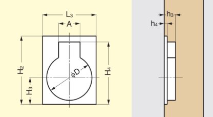 Ringförmiger Klappgriff aus Messing, Oberfläche: satiniert matt, 38 mm (1,5″) 587B-50SB. Ringgriff 587B-50SB für Wohnmobil, Boot, Revisionsklappe, Revisionstür, von Sugatsune / LAMP® (Japan) – Bild 4
