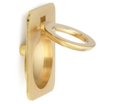 Ringförmiger Klappgriff aus Messing, Oberfläche: satiniert matt, 47,5 mm (1,9″) 587-60SB. Ringgriff 587-60SB für Wohnmobil, Boot, Revisionsklappe, Revisionstür, von Sugatsune / LAMP® (Japan) – Bild 5