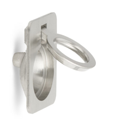 Ringförmiger Klappgriff aus Messing, Oberfläche: Weißbronze, satiniert matt, 30,5 mm (1,3″) 587-40WB. Ringgriff 587-40WB für Wohnmobil, Boot, Revisionsklappe, Revisionstür, von Sugatsune / LAMP® (Japan) – Bild 5