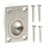 Ringförmiger Klappgriff aus Messing, Oberfläche: Weißbronze, satiniert matt, 30,5 mm (1,3″) 587B-40WB. Ringgriff 587B-40WB für Wohnmobil, Boot, Revisionsklappe, Revisionstür, von Sugatsune / LAMP® (Japan)
