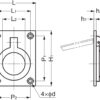 Ringförmiger Klappgriff aus Messing, Oberfläche: Weißbronze, satiniert matt, 38 mm (1,5″) 587B-50WB. Ringgriff 587B-50WB für Wohnmobil, Boot, Revisionsklappe, Revisionstür, von Sugatsune / LAMP® (Japan) – Bild 3