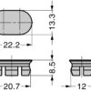2 Stück robuste Abdeckkappe aus Kunststoff PBT, weiß, 22,2 mm (0,9″) KMHC-WT. Abdeckung KMHC-WT für Industriegriff, Gerätegriff, von Sugatsune / LAMP® (Japan) – Bild 2