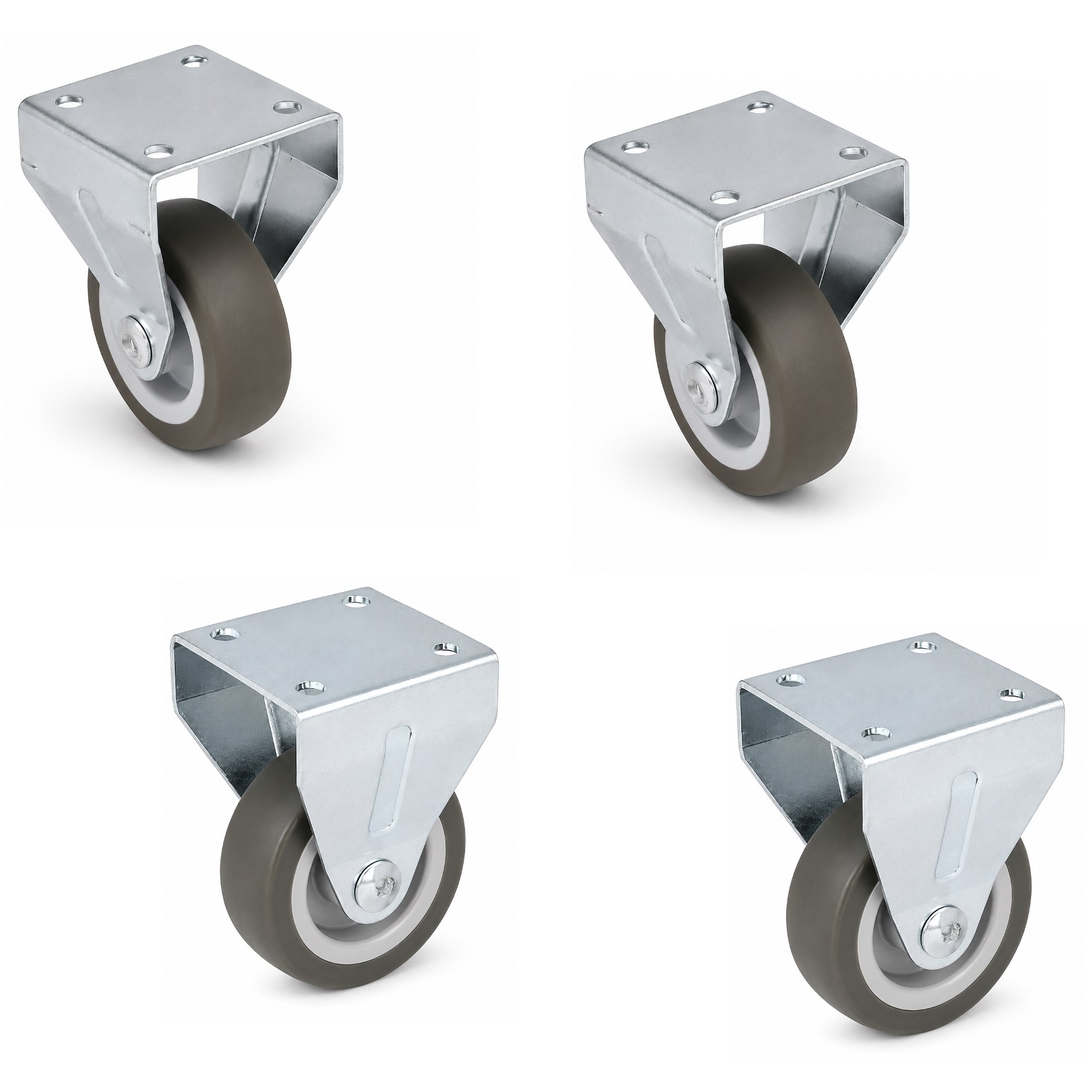 4 Stück robuste Möbelrolle, 08.12.150-1, Durchmesser: ⌀50 mm, von SISO, Tragkraft: 120 kg (265 lbs). Produktbild
