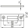 6 Stück robustes Aufschraub-Schließblech, aus Stahl, Oberfläche: vernickelt, 50 mm (1-31/32″), 14.01.510-1. Aufschraub-Gegenplatte für Rollladenschloss, Schiebetürenschloss, Möbelschloss und viel mehr, von SISO Denmark – Bild 2