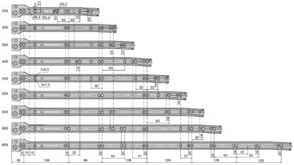 Rollschubführungen, Teilauszug, weiß lackiert, RAL 9001, 350 mm (13,8″) E.T30C.35.WH. Führungsschienen aus Stahl mit Teilauszug, für Holzschublade, Tablarauszug, Holzschubkasten, Küchenmöbel, Büromöbel, Wohnmöbel, von EMUCA – Bild 4
