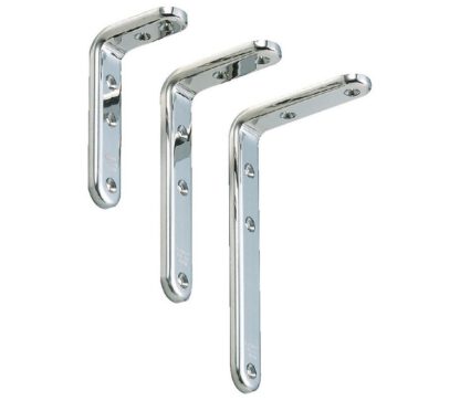 2 Stück hochwertiger rostfreier Montagewinkel, aus massivem rostfreiem Edelstahl, Tragkraft: 26 kg (58 lbs), 120 mm (4,8″), SU-B65M. Regalwinkel für Außenbereich, Schwimmbad, Badezimmer, Boote und viel mehr, von Sugatsune / LAMP® (Japan) – Bild 3